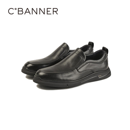 千百度秋季简约有型 穿脱便捷商务休闲男鞋A25409122 商品图4