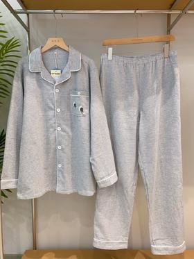 松植屋《鸽子》男士纯棉磨毛长袖套装秋冬男款全棉绒布家居服
