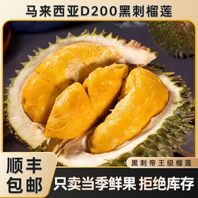 『叻油榴』马来西亚进口黑刺榴莲D200液氮冷冻整果AA级包装精美送礼推荐