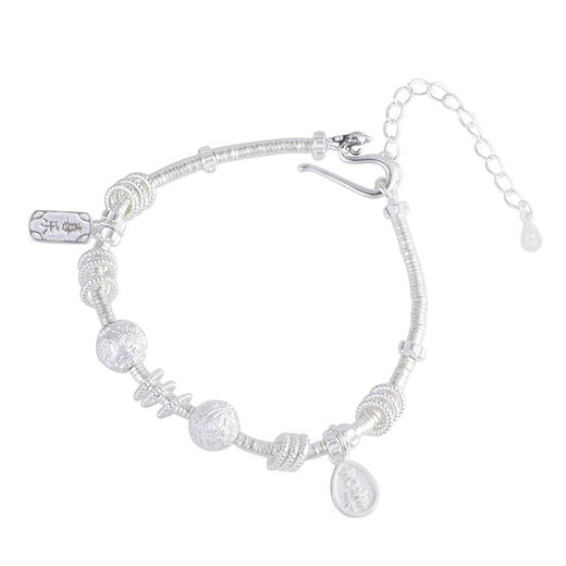 【吉言如意】足银水滴吉言吉祥平安龙凤如意盘缠手链【SCH-CK40240-4】 商品图4