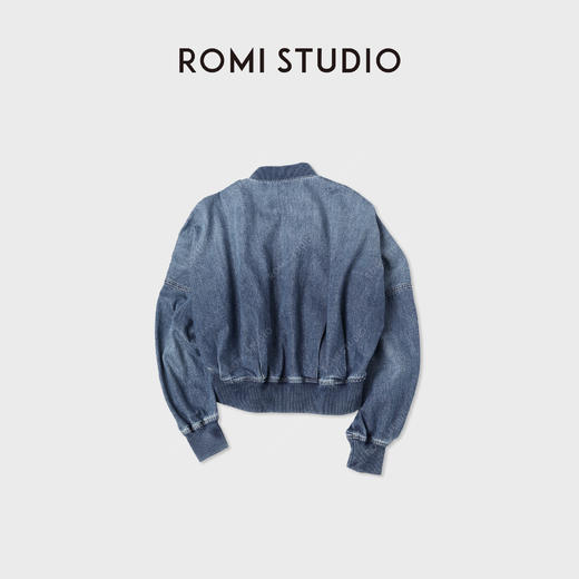 ROMI STUDIO“复古时髦”全棉定织紧密螺纹牛仔棒球外套 RWCAW86446【预售】 商品图2