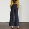 西遇复古百搭休闲裤女秋季新款高腰宽松直筒阔腿裤九分裤H0055228 商品缩略图4