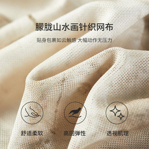 【内购】【新中式】山水画印花朦胧感透气网布上衣修身H版圆领长袖套头衫-153TE2713 商品图4