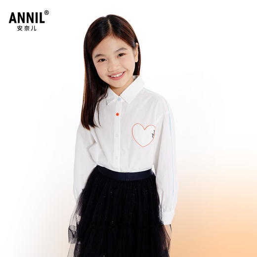 女童翻领长袖上衣秋季新款安奈儿童装EG531593 商品图1