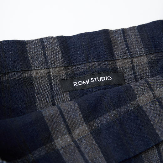 ROMI STUDIO 首饰袋 100%色织亚麻做旧格子手提单肩包RWCAPY5342 商品图4