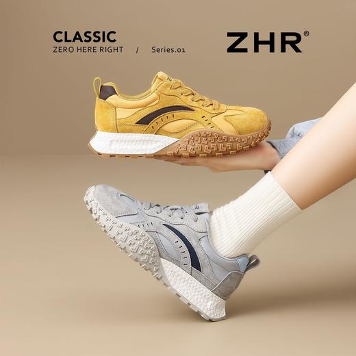 ZHR则则增高德训鞋2025新款厚底复古运动复古软底休闲阿甘鞋 商品图2