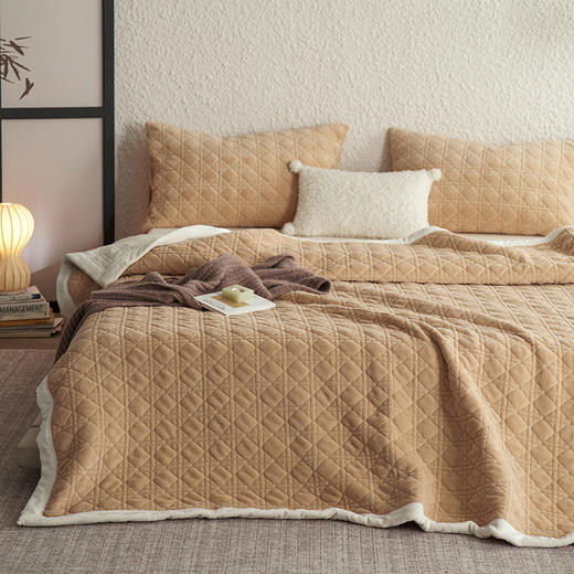 老米优品🎈【牛奶绒午睡毯】双面加厚520g, 秋冬牛奶绒毛毯   午睡毯子~~加厚纯色休闲沙发盖毯 商品图0