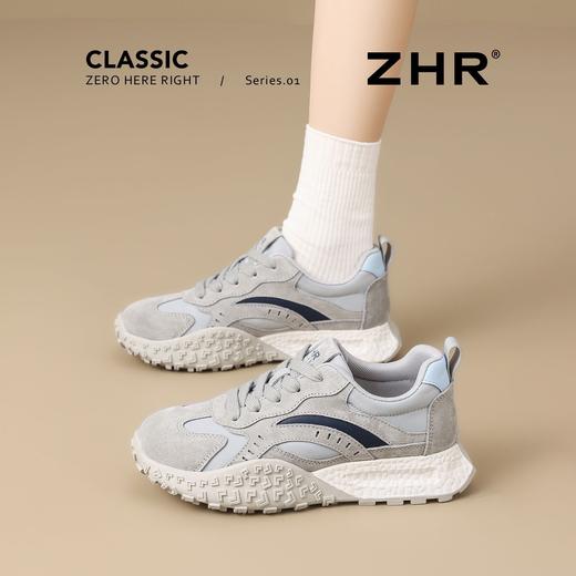 ZHR则则增高德训鞋2025新款厚底复古运动复古软底休闲阿甘鞋 商品图7