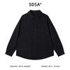 C002SDSA男士秋冬新款痞帅男装极简风纯色长袖翻领衬衫宽松百搭衬衣 商品缩略图1