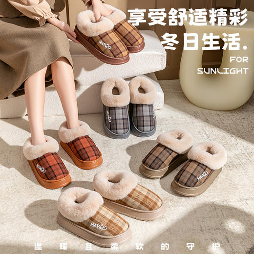 【YW】无忧购59元2双情侣棉拖鞋流氓兔秋冬厚底防滑保暖包跟棉鞋（截单后7天发货) 商品图3