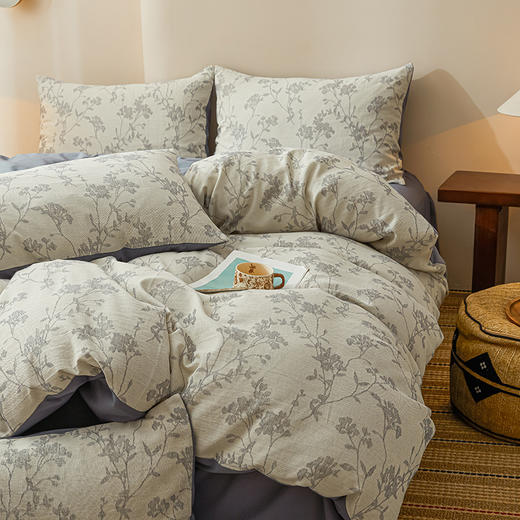 【纯棉提花三层纱四件套】全棉三层纱四件套提花纯棉磨毛套件民宿床品套件床单 商品图10