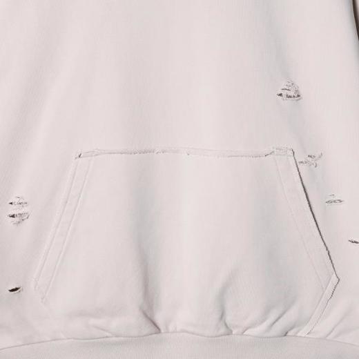 SDSA男士秋冬新款痞帅男装韩版纯色裁剪破洞连帽卫衣时尚情侣上衣 商品图3