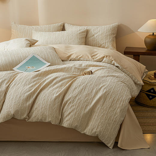 【纯棉提花三层纱四件套】全棉三层纱四件套提花纯棉磨毛套件民宿床品套件床单 商品图3