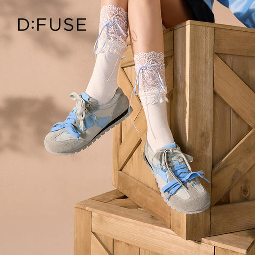 Dfuse迪芙斯2025秋季新款休闲运动鞋复古双鞋带圆头德训鞋DFD3112077 商品图3