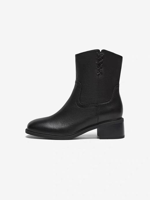 【云粉节】 【拔佳】BF楼Bata西部靴女2025冬款羊皮百搭复古粗跟时装牛仔靴ATO48DZ5     吊牌价1459 活动价999 商品图1