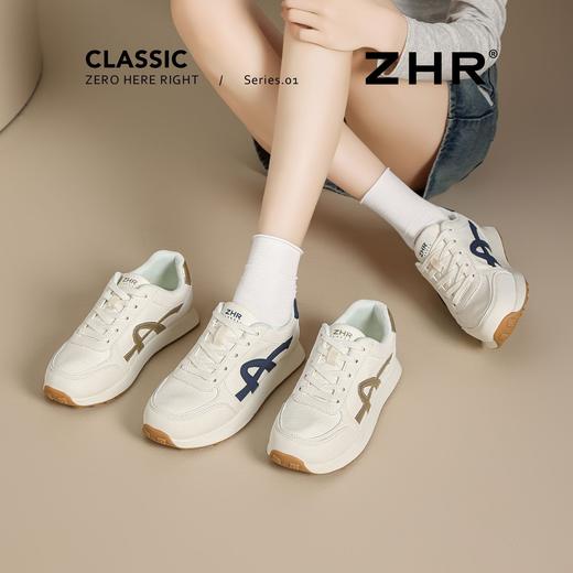 ZHR复古厚底德训鞋女2025秋季超软百搭小白鞋增高轻便休闲运动鞋 商品图9