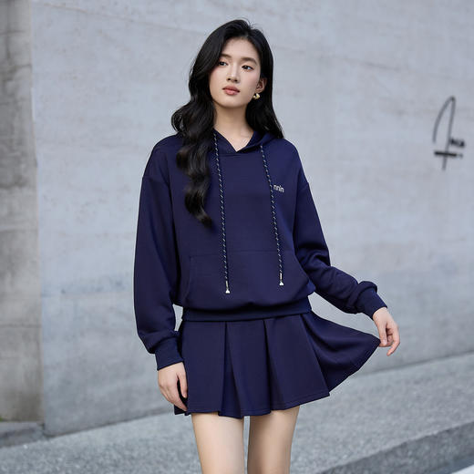 奢姿大码女装2025秋季减龄min绣花连帽两件套胖妹妹时尚休闲套装9953990640 商品图4