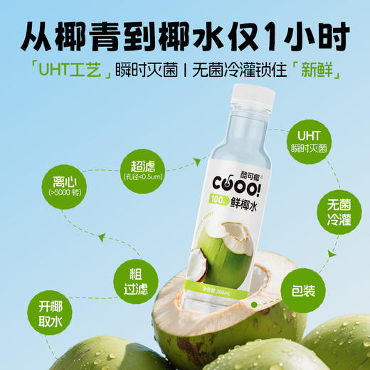 酷可椰 鲜椰水 甄选泰国香水椰 富含电解质300ml/瓶 商品图4