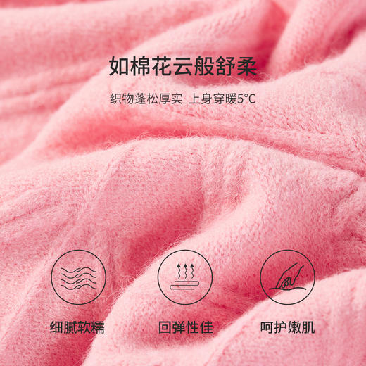 【内购】【云朵衫】简约通勤V字纹肌理圆领落肩袖软糯弹力套头毛衣-W53EE2688 商品图4