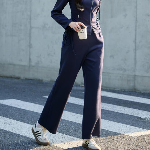 奢姿大码女装2025秋季时尚松紧腰设计阔腿裤胖妹妹气质百搭裤子9953594211B 商品图2