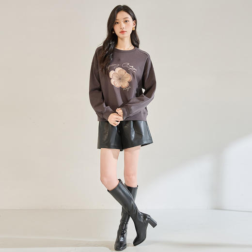 「高货sh」全新升级【铂金会员238/天猫319/差价81】(14523)洛诗琳新款立体绣花朵套头外衣2025秋季通勤圆领长袖上衣 商品图3