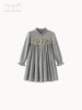 秋日浅灰缩褶连衣裙 商品缩略图0