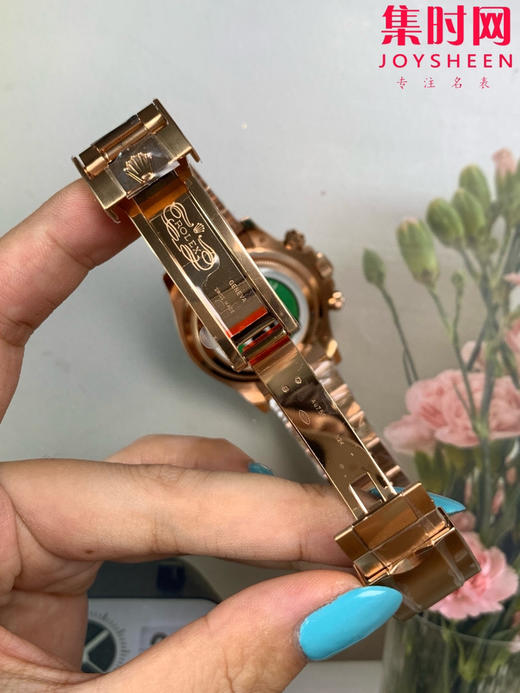 劳力士宇宙计型 BT迪通拿 全玫金钢带 黑盘钻面 男士腕表 丹东4131机 商品图6