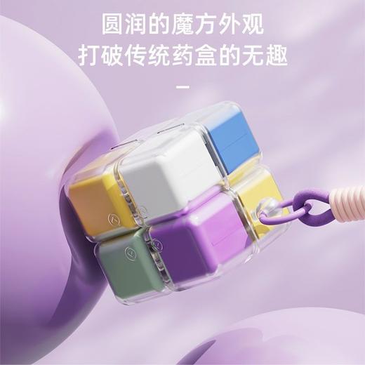 （高颜值便捷小药盒）磁吸魔方分格药盒便携小药盒密封避光八格分区随身药品分装 商品图4