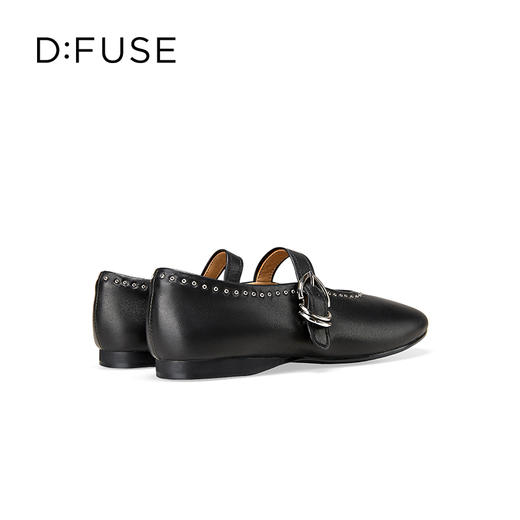 Dfuse迪芙斯2025秋季新款复古一字带奶奶鞋法式铆钉平底玛丽珍鞋休闲单鞋DFD3111029 商品图13