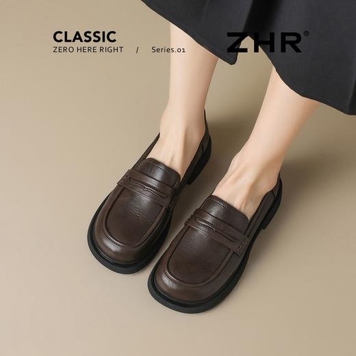 ZHR则则时尚英伦风平底乐福鞋2025秋季新款百搭舒适气质通勤皮鞋 商品图9