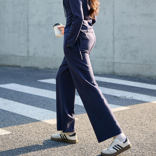 奢姿大码女装2025秋季时尚松紧腰设计阔腿裤胖妹妹气质百搭裤子9953594211B 商品图3