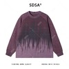 SDSA男士秋冬新款痞帅男装潮牌渐变刺绣图案圆领卫衣百搭复古上衣 商品缩略图0