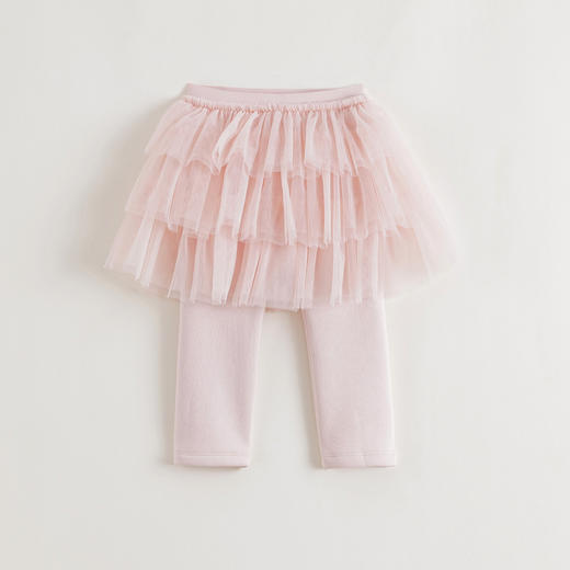 马克珍妮女童甜美网纱加绒拼接裙裤2025年秋冬新款551332 商品图3