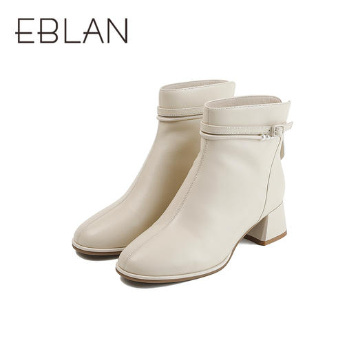 伊伴冬季超软羊皮法式精致优雅踝靴女靴B25521209 商品图6