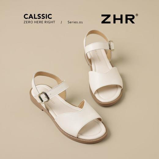 ZHR则则时装凉鞋女2025夏季新款百搭软底一脚蹬通勤一字带凉鞋 商品图0