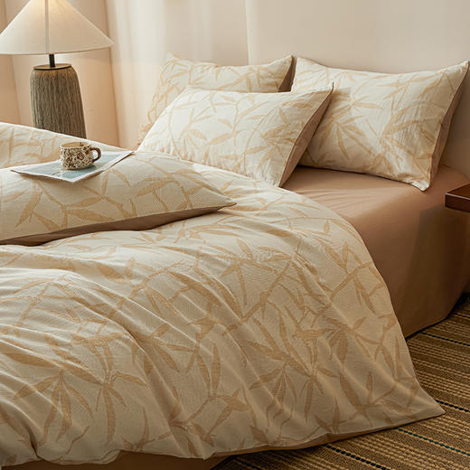 【纯棉提花三层纱四件套】全棉三层纱四件套提花纯棉磨毛套件民宿床品套件床单 商品图4