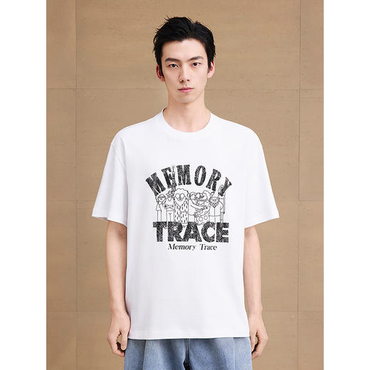 GXG男装 圆领T恤卡通图案印花上衣凉感短袖针织 2025夏季新品 商品图2