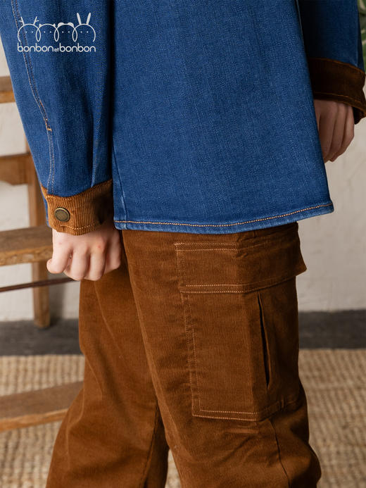 复古灯芯绒抽绳长裤 商品图3