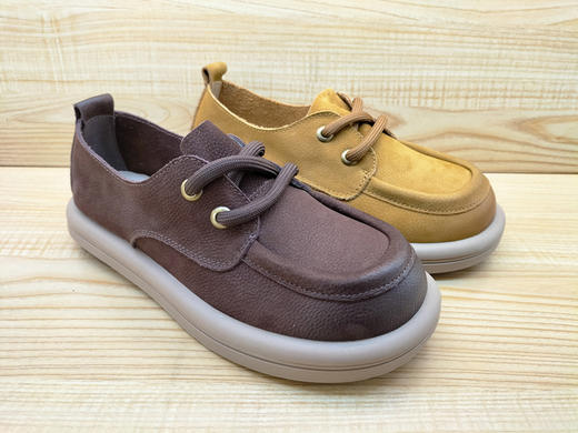 2024春季新款豪行真皮女鞋24112305时尚平底系带舒适休闲单鞋 商品图2