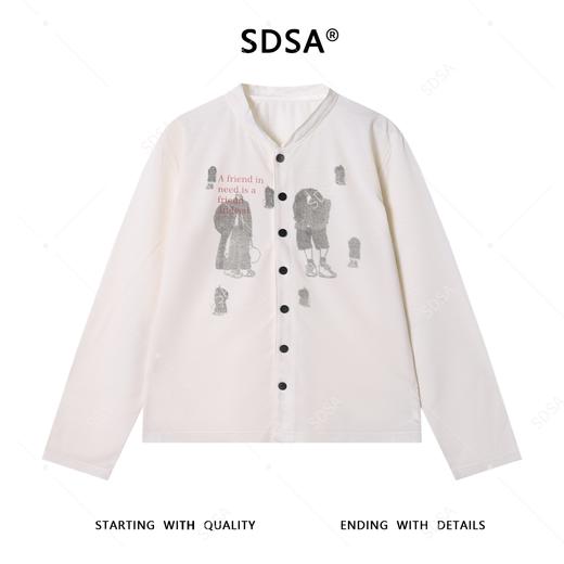 SS31215SDSA男士秋冬新款痞帅男装撞色印花字母纽扣开衫T恤网红款上衣 商品图1