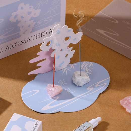 【宋礼太湖石线香晶石礼盒】香薰摆件扩香石摆件礼盒线香伴手礼送礼 商品图2