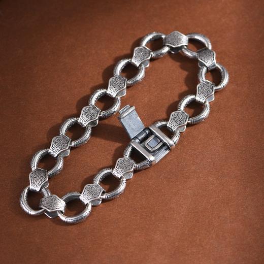 【鼎风‌】S925银复古做旧宽版男款手链【SCH-CK40160-2】 商品图1