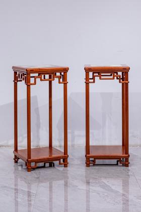 红桥红  家具严选  缅甸花梨（大果紫檀）【石面 90 颐和园圆腿 花架】