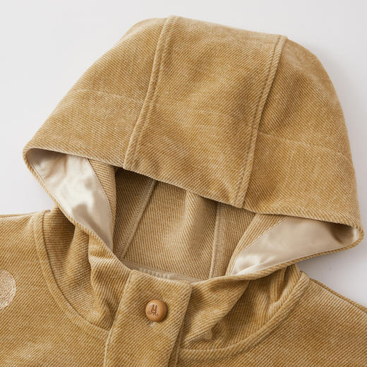 谜底连帽短款卫衣长袖2025冬新品舒适雪尼尔波点提花女254MV1716 商品图3