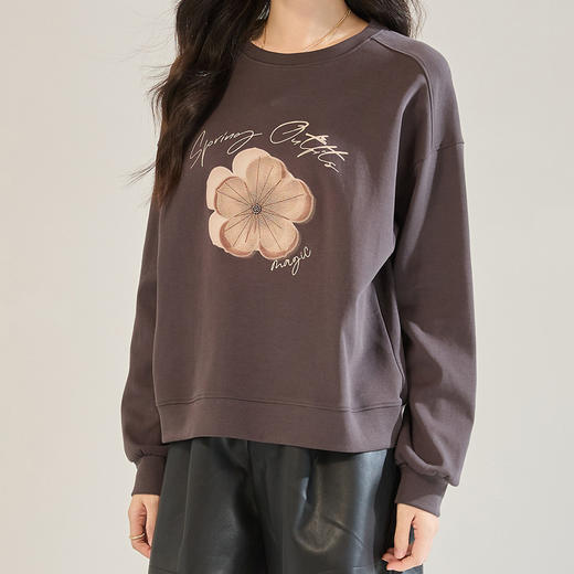 「高货sh」全新升级【铂金会员238/天猫319/差价81】(14523)洛诗琳新款立体绣花朵套头外衣2025秋季通勤圆领长袖上衣 商品图1