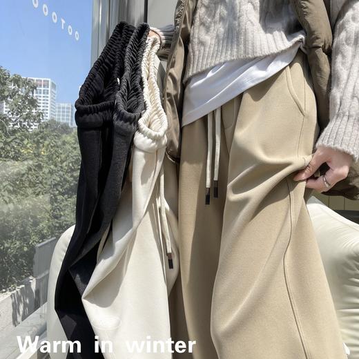 LUOQIQI冬日暖暖·豌豆裤 一体绒设计更加柔软舒适显瘦保暖 宽松裤腿轻松遮肉不挑身材 时尚百搭 商品图1