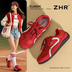 ZHR则则潮流火焰红色阿甘鞋2025秋季新款百搭舒适超软运动休闲鞋
