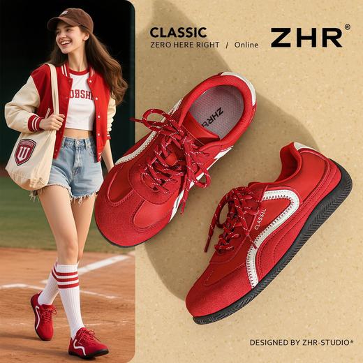 ZHR则则潮流火焰红色阿甘鞋2025秋季新款百搭舒适超软运动休闲鞋 商品图0
