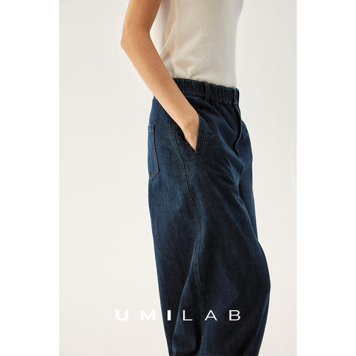 UMILAB｜蓝帆*显瘦天花板 100%棉挺括亲肤松紧茧型牛仔裤OPA1299W 商品图1