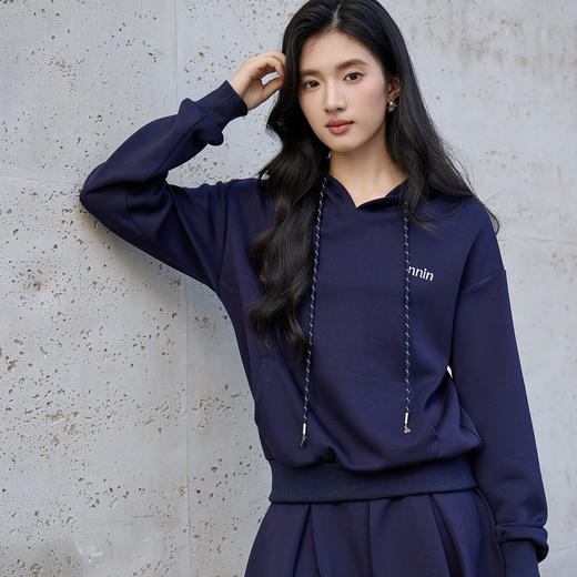 奢姿大码女装2025秋季减龄min绣花连帽两件套胖妹妹时尚休闲套装9953990640 商品图2